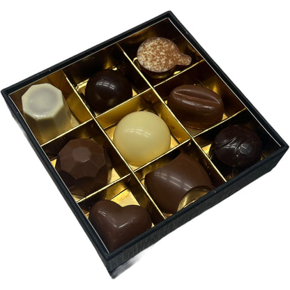 Deluxe doosje met 9 bonbons, kies uw favoriete bonbon smaken zelf!