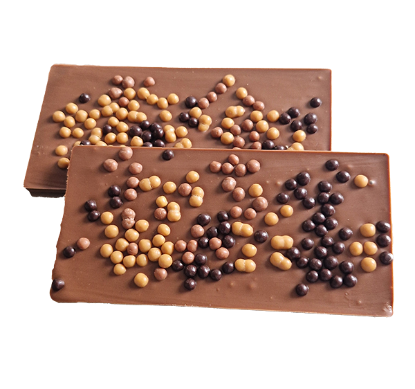 Chocolatederepen met crisppearls per 2