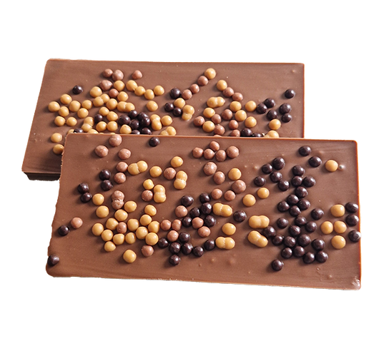 Chocolatederepen met crisppearls per 2